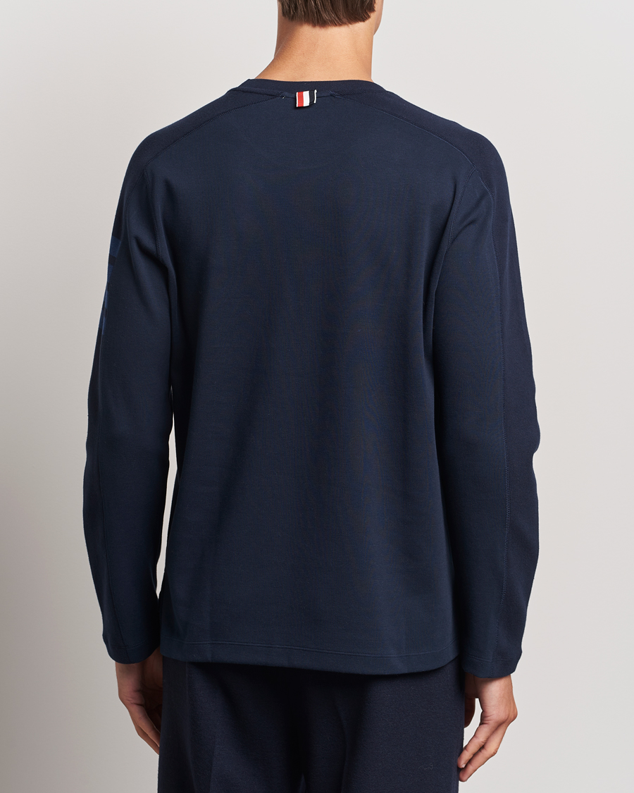 Homme | T-shirts | Thom Browne | Long Sleeve 4-Bar T-Shirt Navy