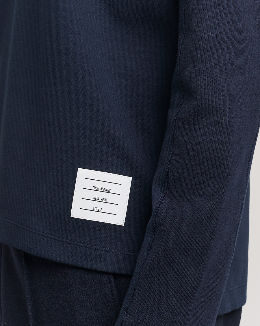 Homme | T-shirts | Thom Browne | Long Sleeve 4-Bar T-Shirt Navy