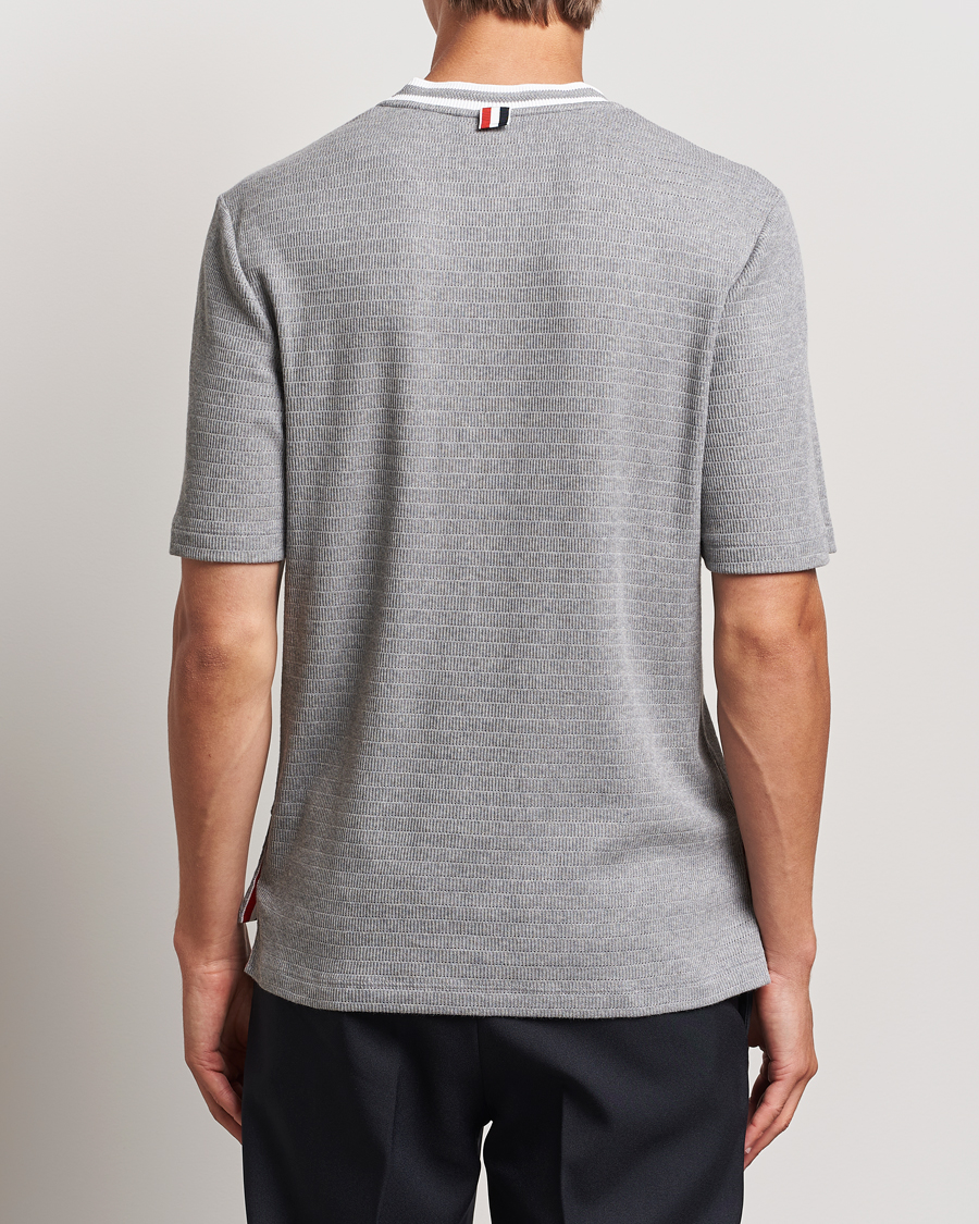 Homme | T-shirts | Thom Browne | Short Sleeve Contrast T-Shirt Light Grey