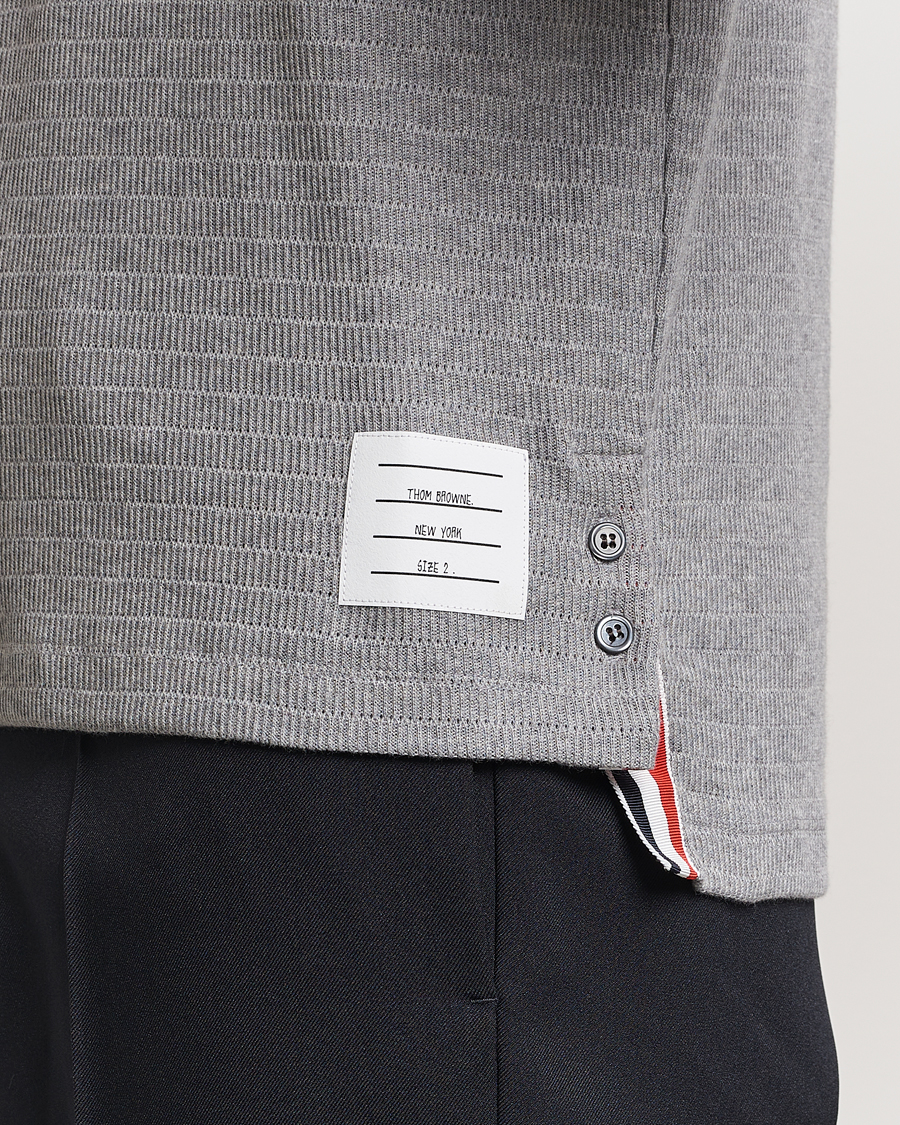 Homme | T-shirts | Thom Browne | Short Sleeve Contrast T-Shirt Light Grey