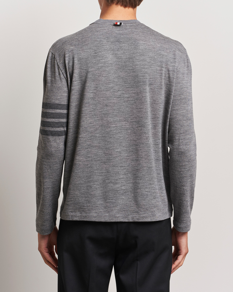 Homme | T-shirts | Thom Browne | Long Sleeve Wool Jersey T-Shirt Medium Grey