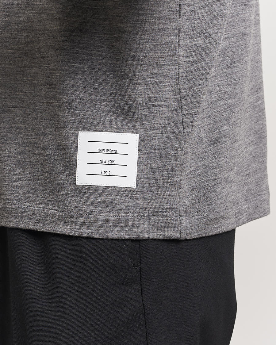 Homme | T-shirts | Thom Browne | Long Sleeve Wool Jersey T-Shirt Medium Grey