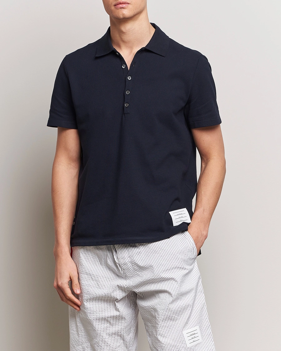 Homme | Polos | Thom Browne | Relaxed Fit Short Sleeve Polo Navy