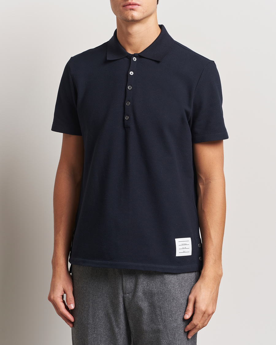 Homme | Polos | Thom Browne | Relaxed Fit Short Sleeve Polo Navy