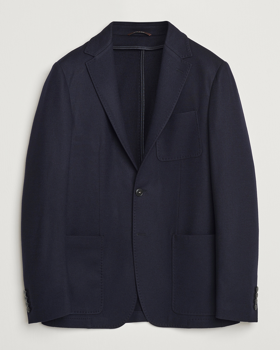 Homme | Blazers | Canali | Soft Wool Jersey Blazer Navy