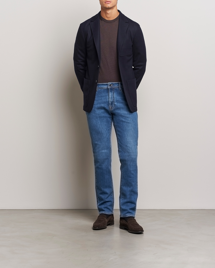 Homme | Blazers | Canali | Soft Wool Jersey Blazer Navy