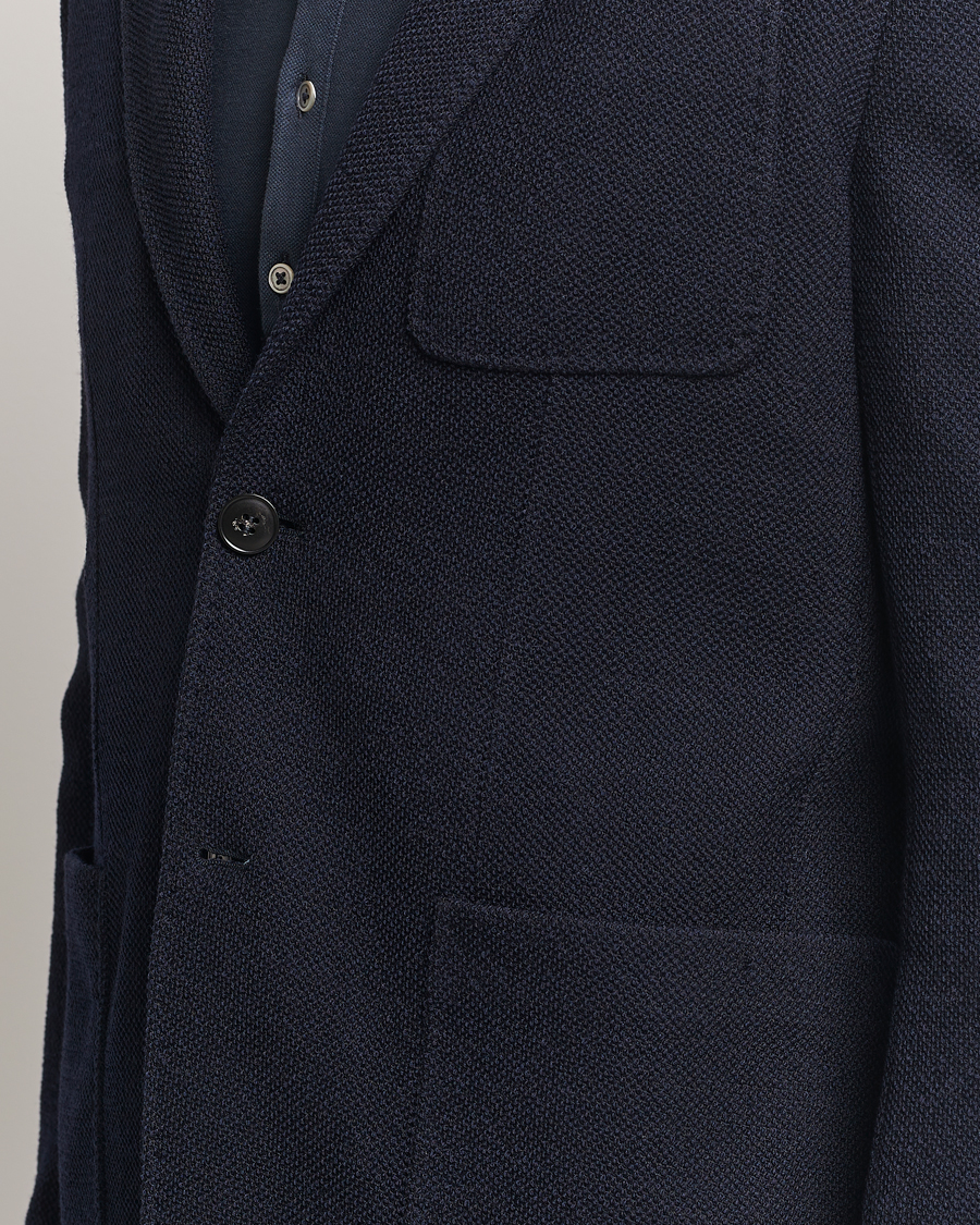 Homme | Blazers | Canali | Structured Wool Jersey Blazer Navy