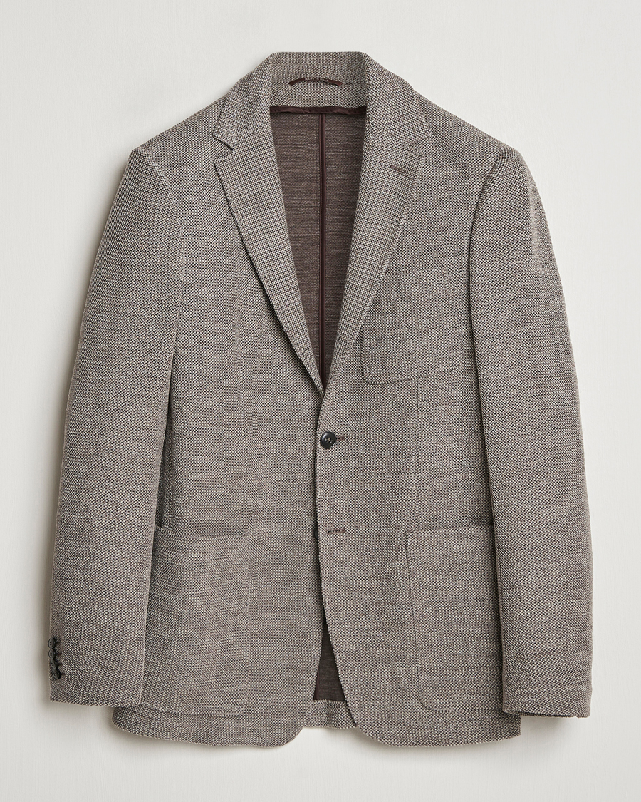 Homme | Blazers | Canali | Structured Wool Jersey Blazer Beige