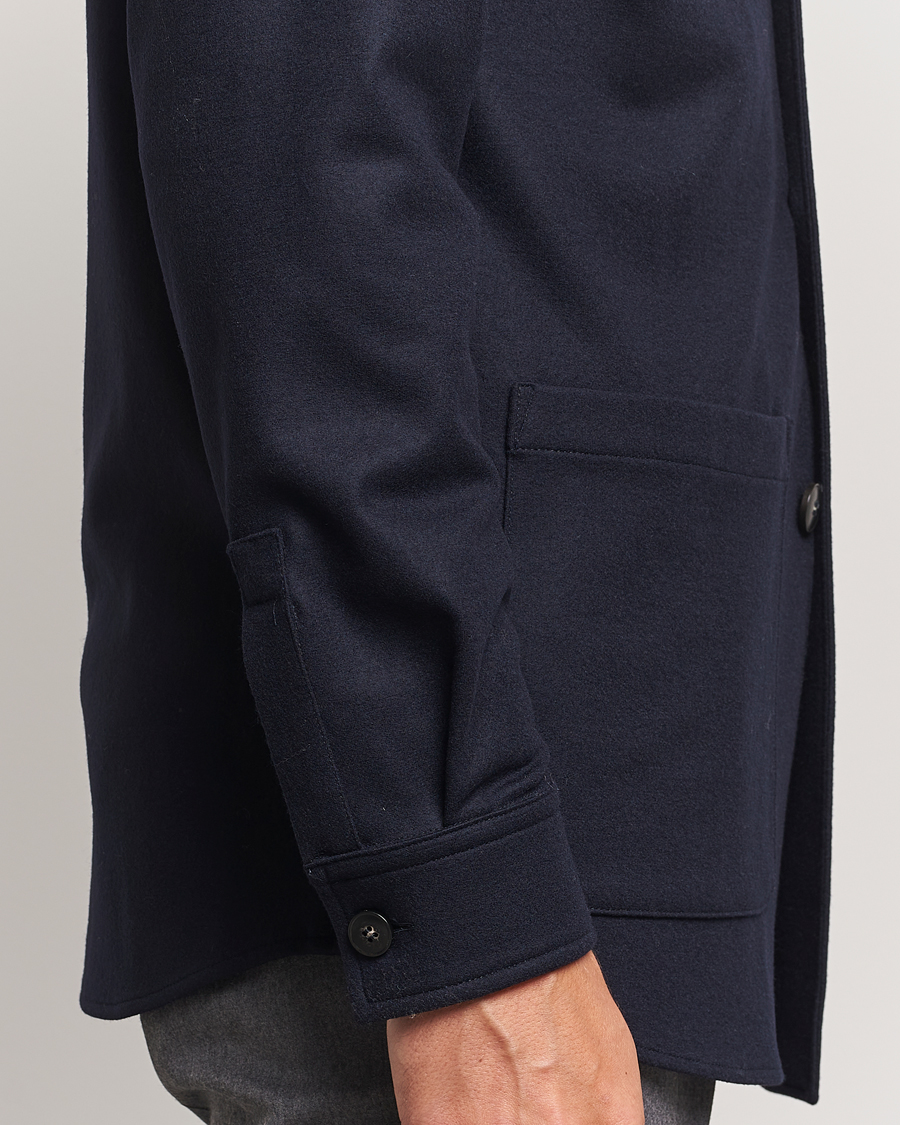 Homme | Manteaux Et Vestes | Canali | Wool Shirt Jacket Navy