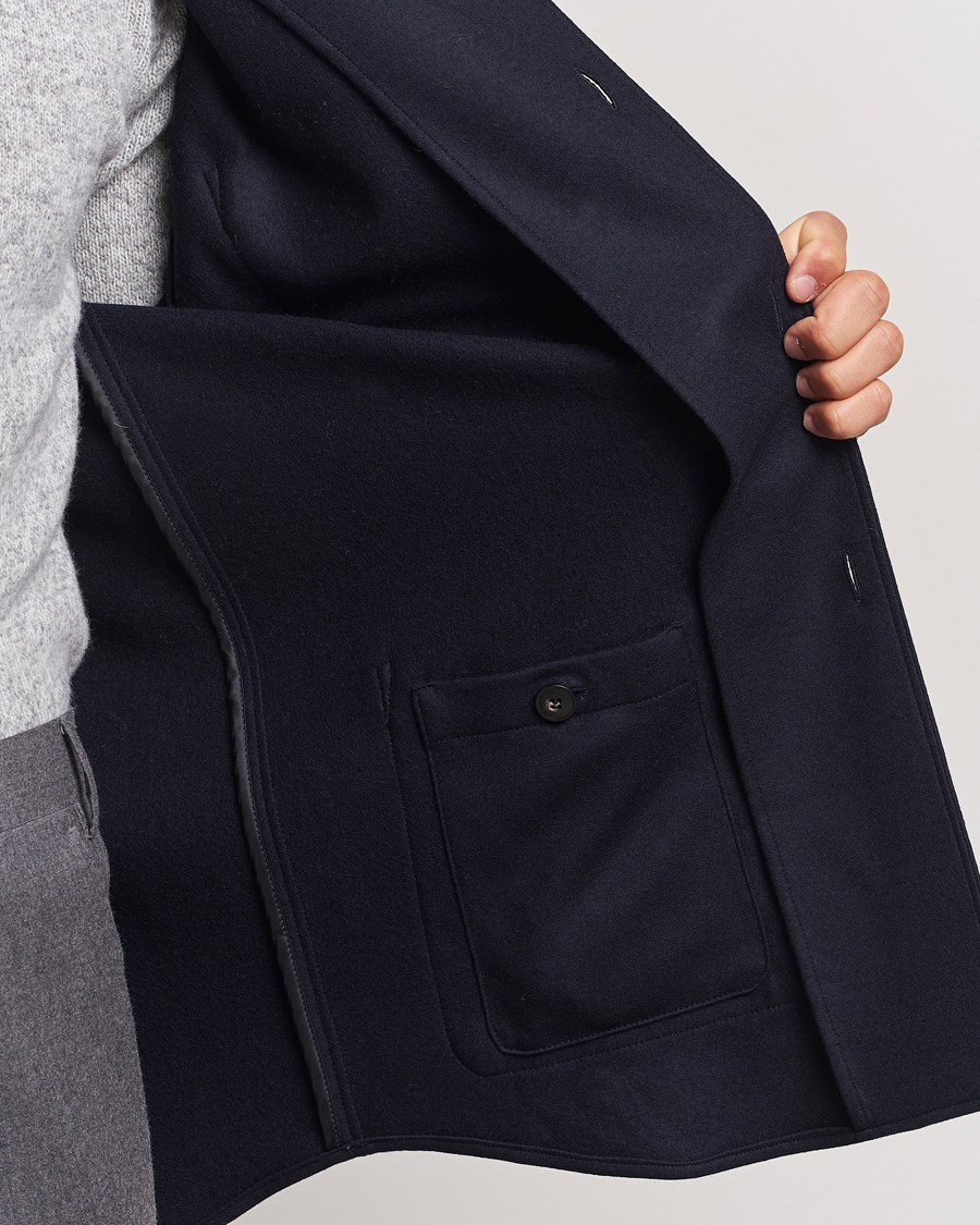 Homme | Manteaux Et Vestes | Canali | Wool Shirt Jacket Navy