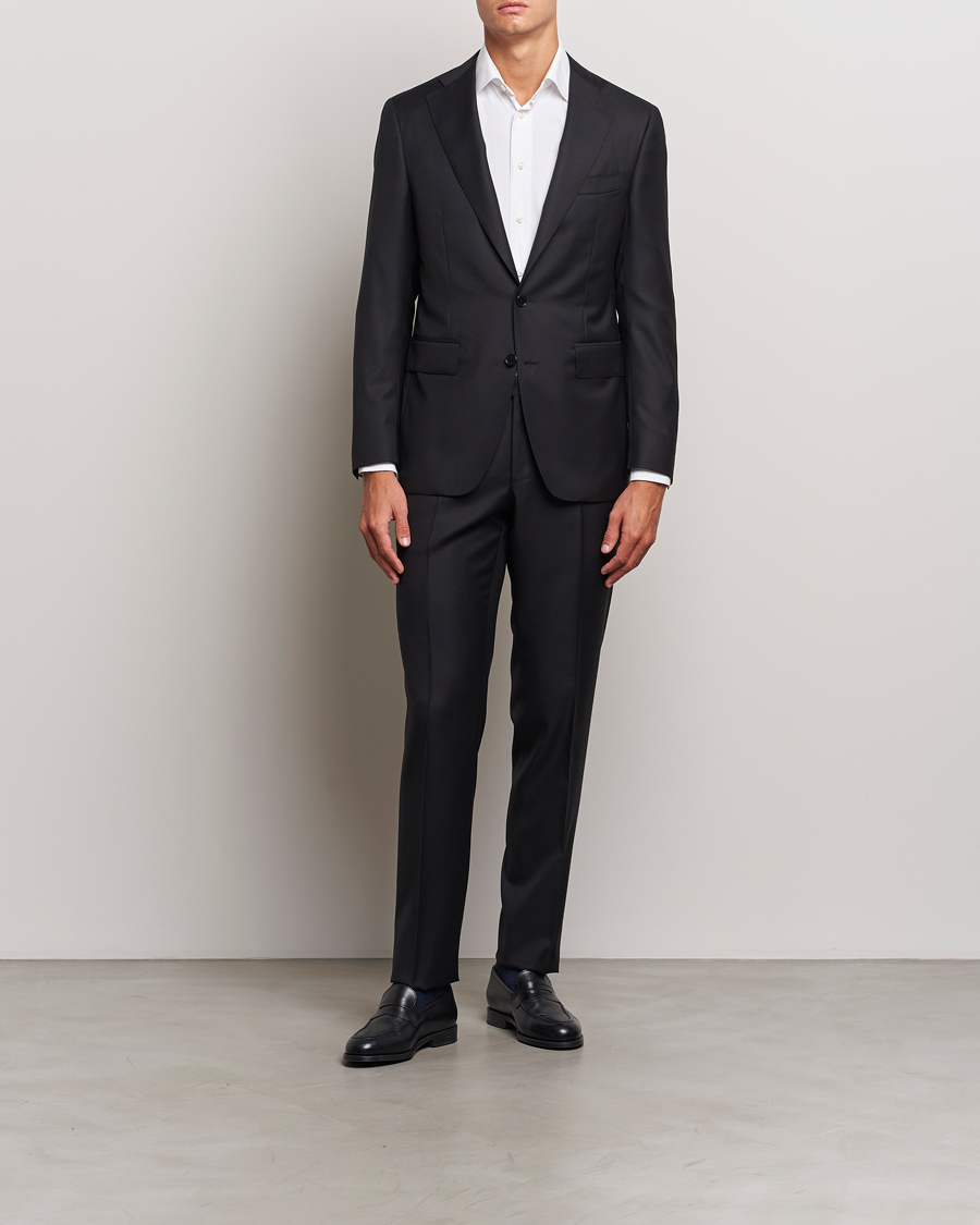 Homme | Costumes | Canali | Super 130s Wool Capri Suit Black