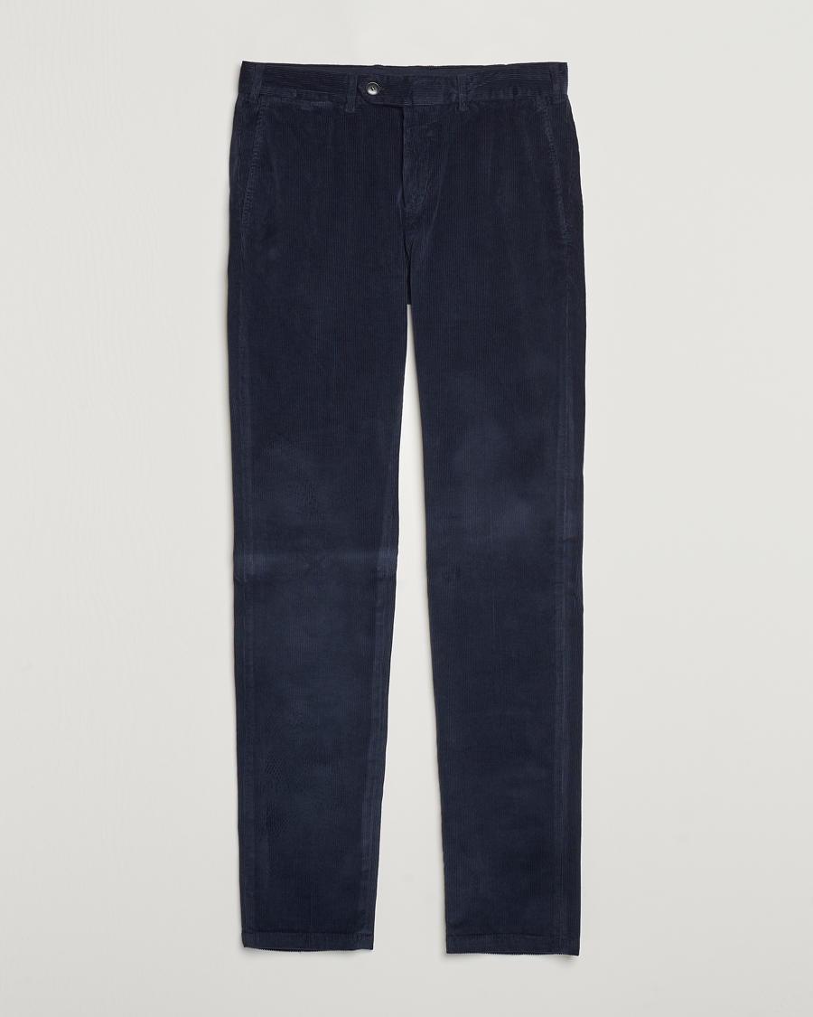 Homme | Pantalons | Canali | Slim Fit Corduroy Trousers Navy
