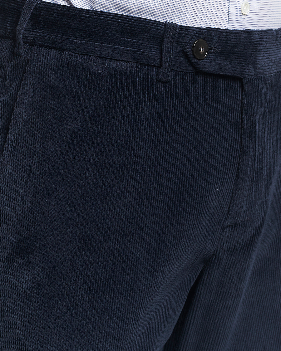 Homme | Pantalons | Canali | Slim Fit Corduroy Trousers Navy