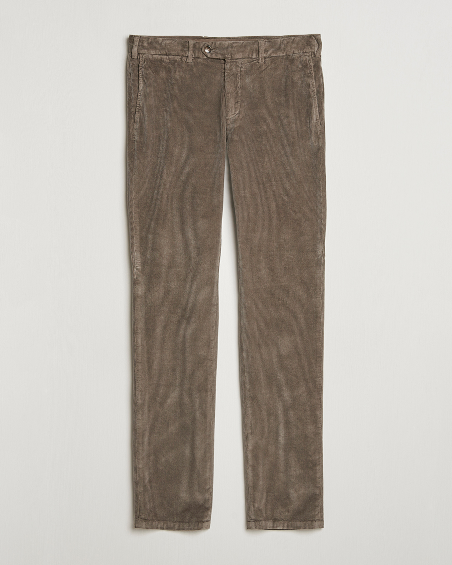 Homme | Pantalons | Canali | Slim Fit Corduroy Trousers Taupe