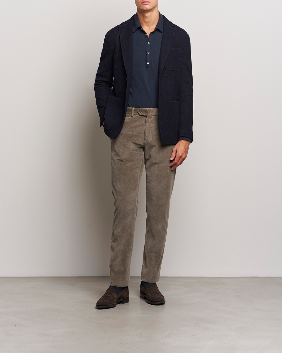 Homme | Pantalons | Canali | Slim Fit Corduroy Trousers Taupe