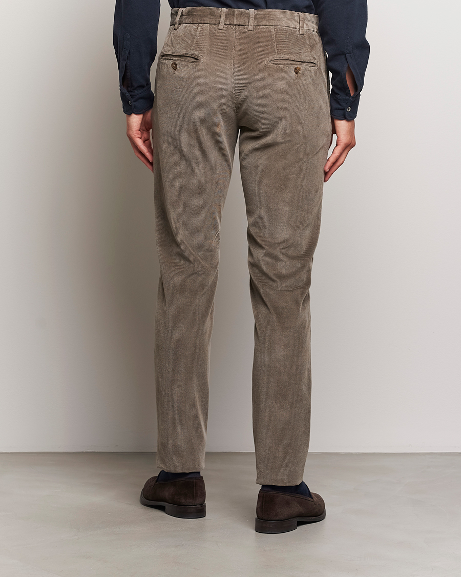Homme | Pantalons | Canali | Slim Fit Corduroy Trousers Taupe