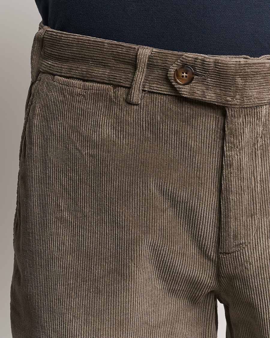 Homme | Pantalons | Canali | Slim Fit Corduroy Trousers Taupe
