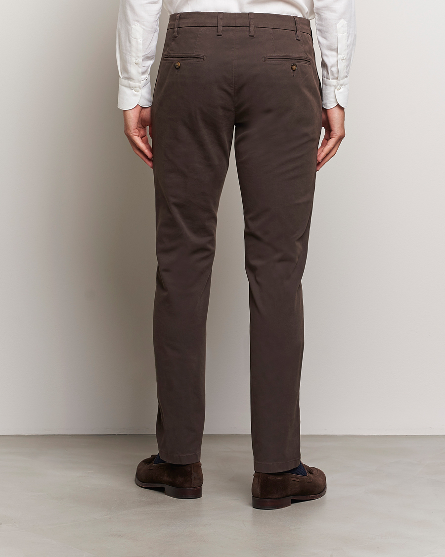 Homme | Pantalons | Canali | Cotton Stretch Trousers Brown