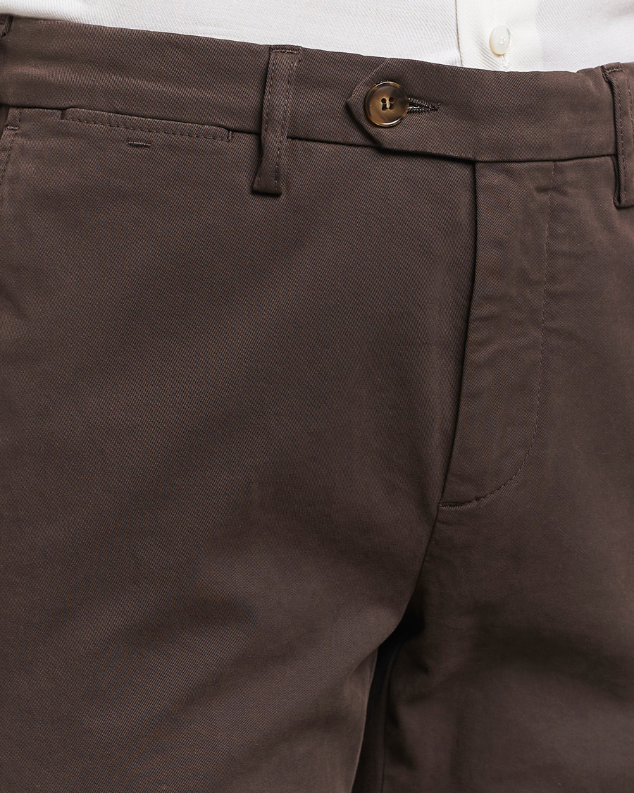 Homme | Pantalons | Canali | Cotton Stretch Trousers Brown