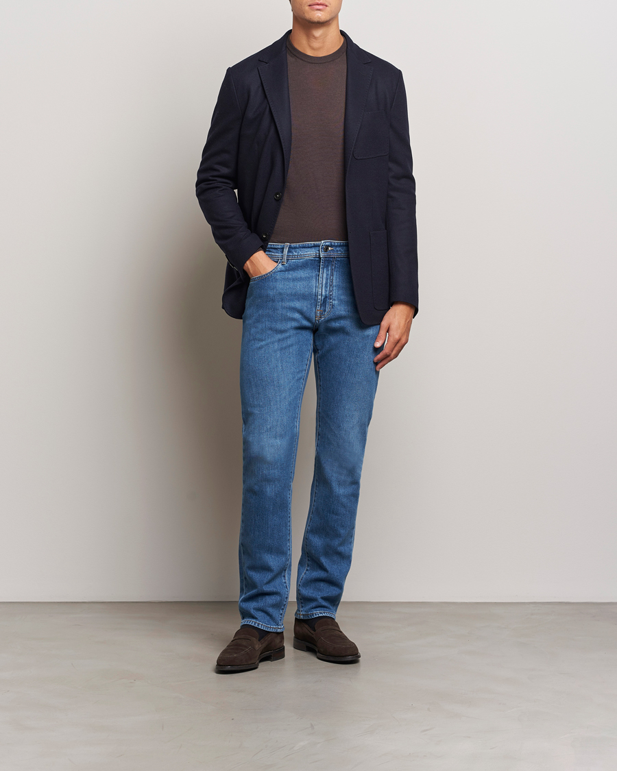 Homme | Jeans | Canali | Slim Fit Stretch Denim Dark Blue Wash