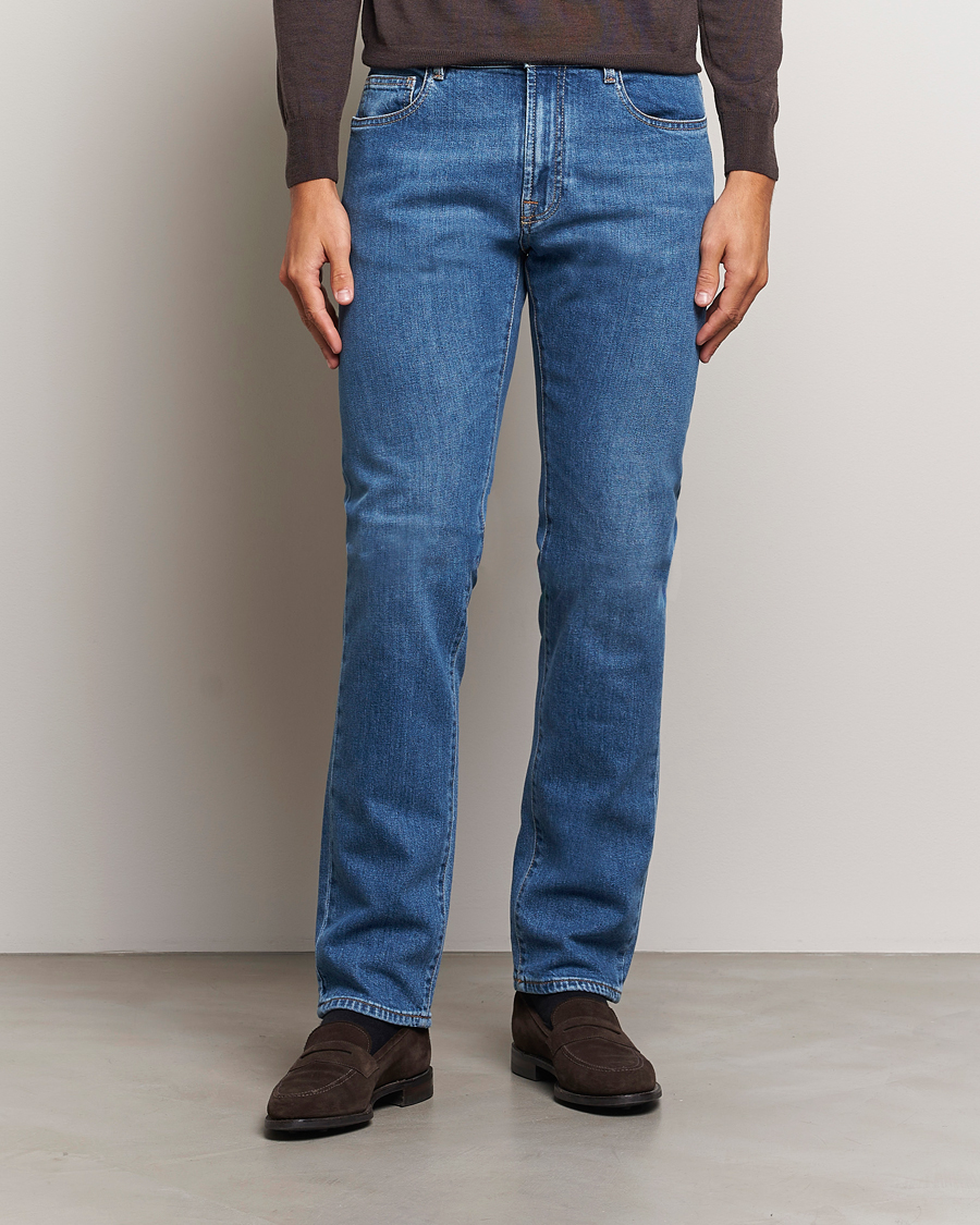 Homme | Jeans | Canali | Slim Fit Stretch Denim Dark Blue Wash