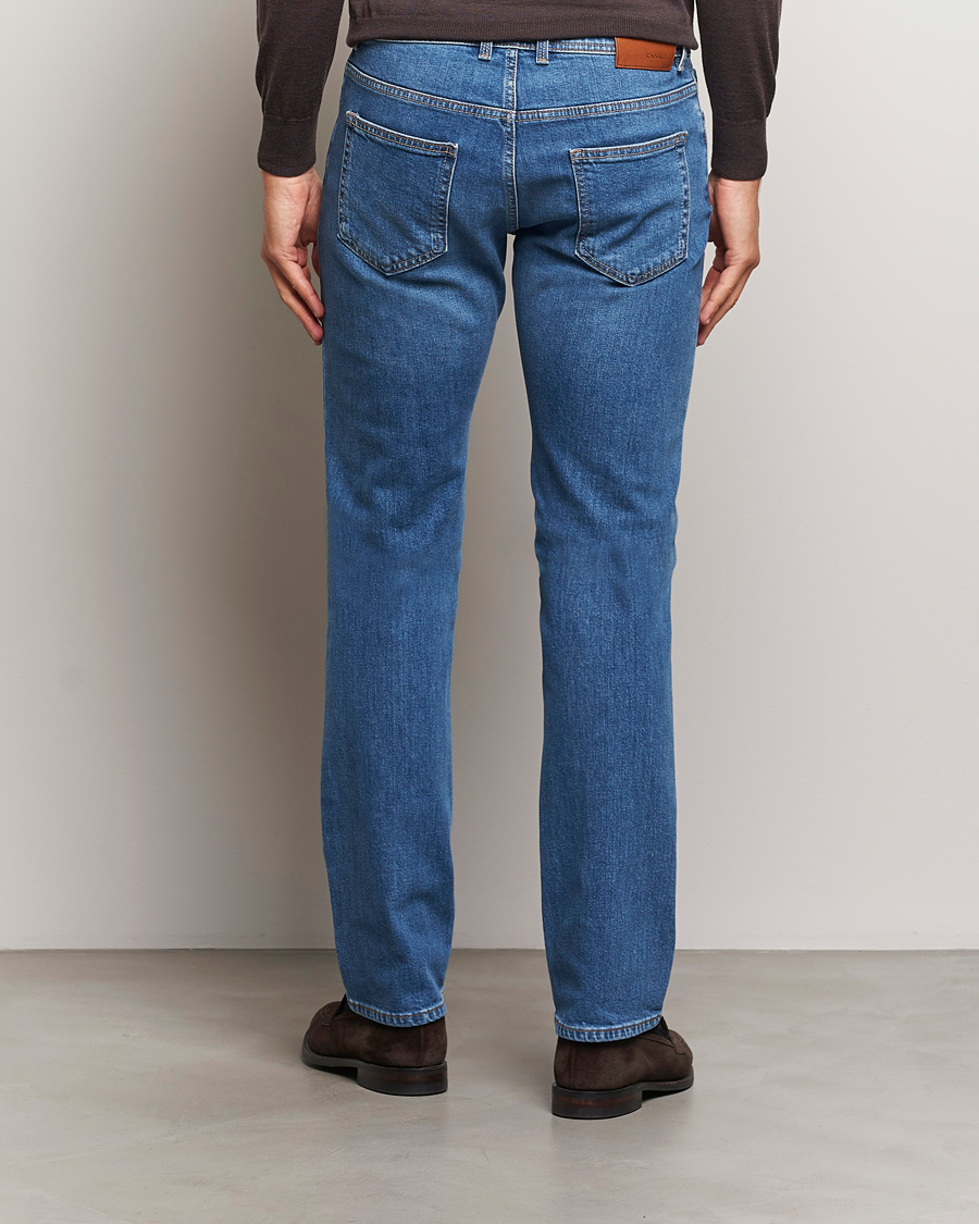 Homme | Jeans | Canali | Slim Fit Stretch Denim Dark Blue Wash