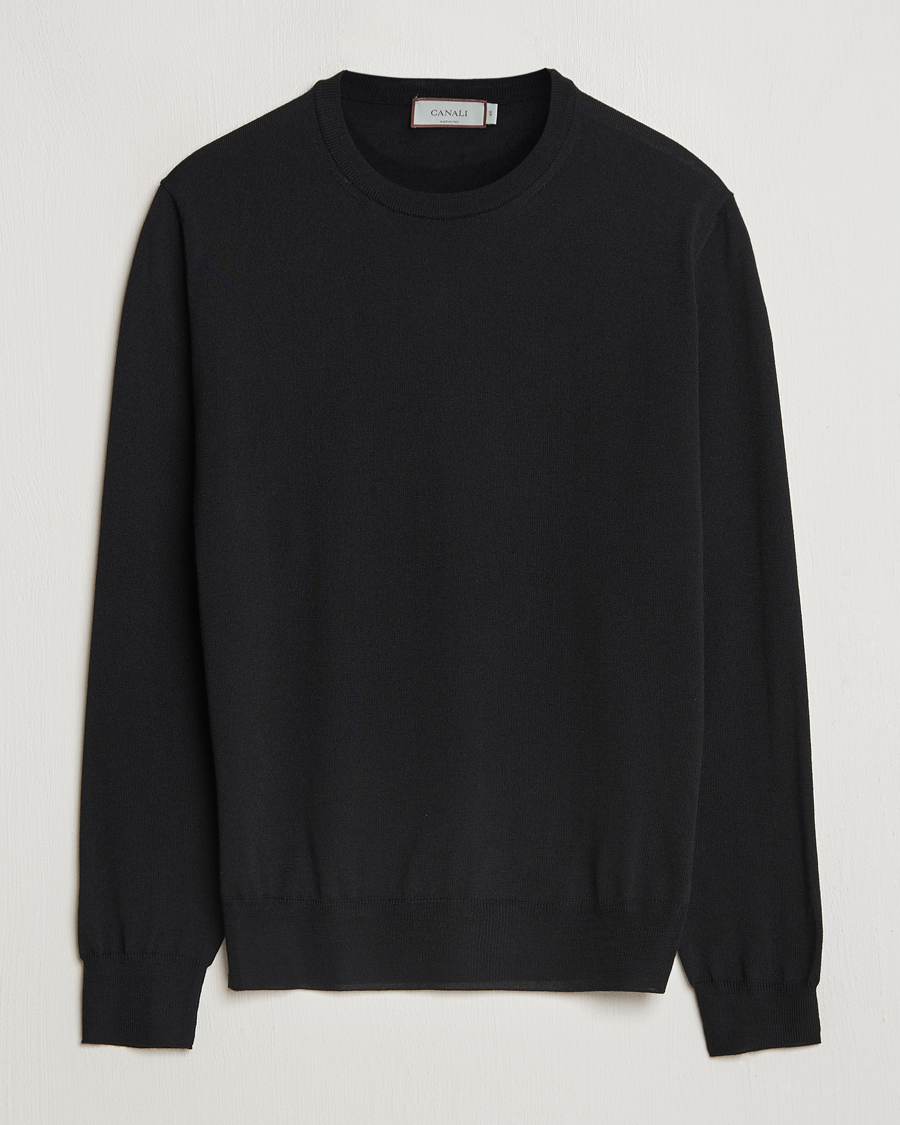 Homme | Pulls Et Tricots | Canali | Merino Wool Crew Neck Black