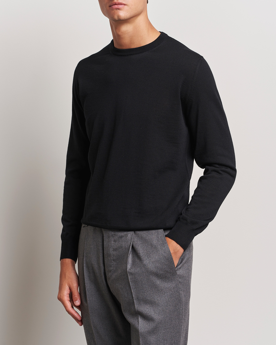 Homme | Pulls Et Tricots | Canali | Merino Wool Crew Neck Black
