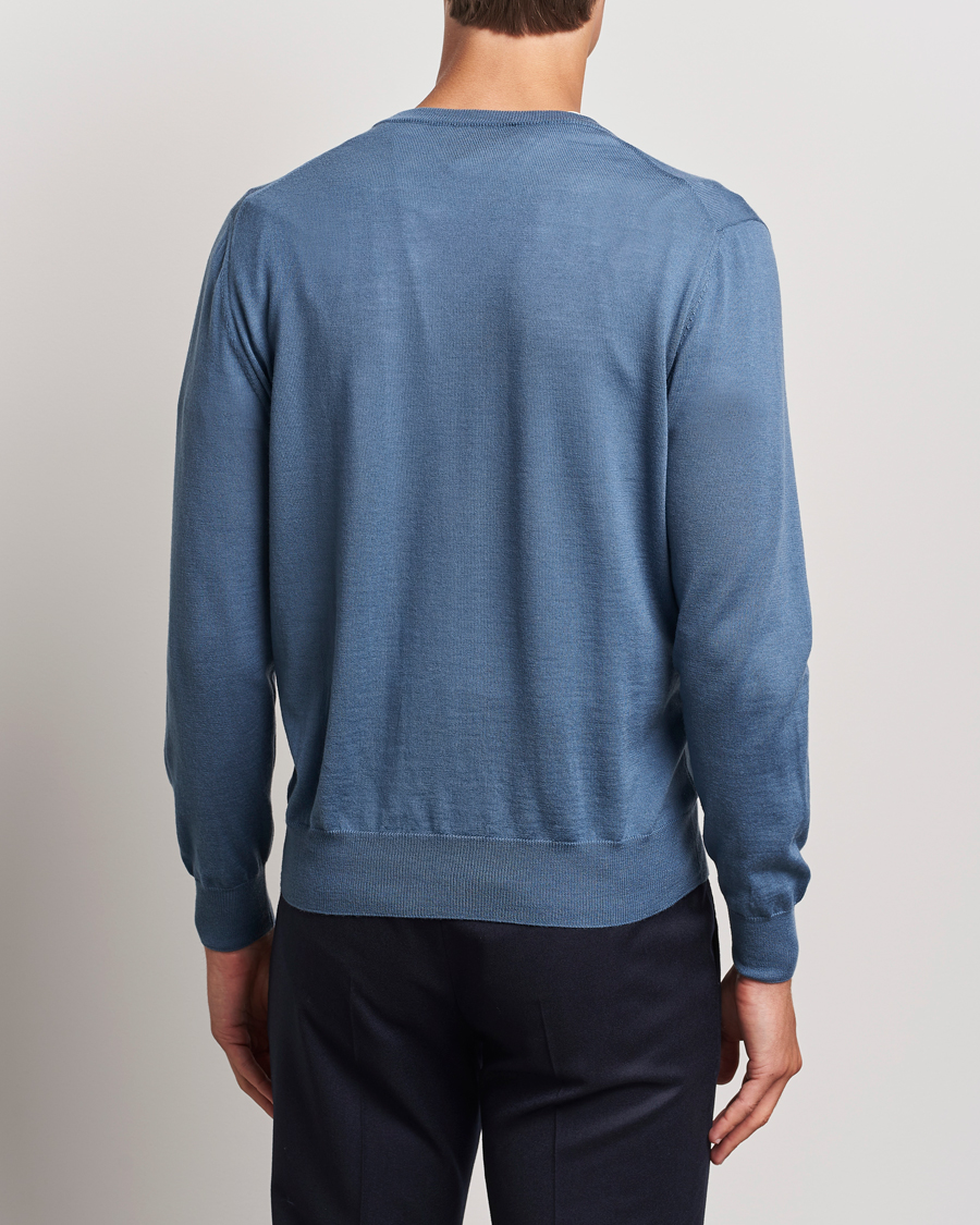 Homme | Pulls Et Tricots | Canali | Merino Wool V-Neck Light Blue