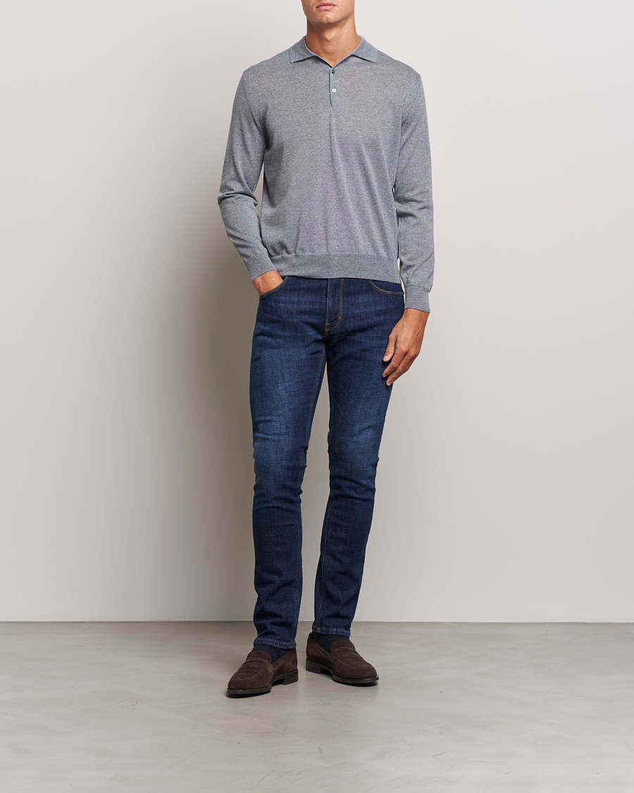 Homme | Pulls Et Tricots | Canali | Merino Wool Knitted Polo Light Grey