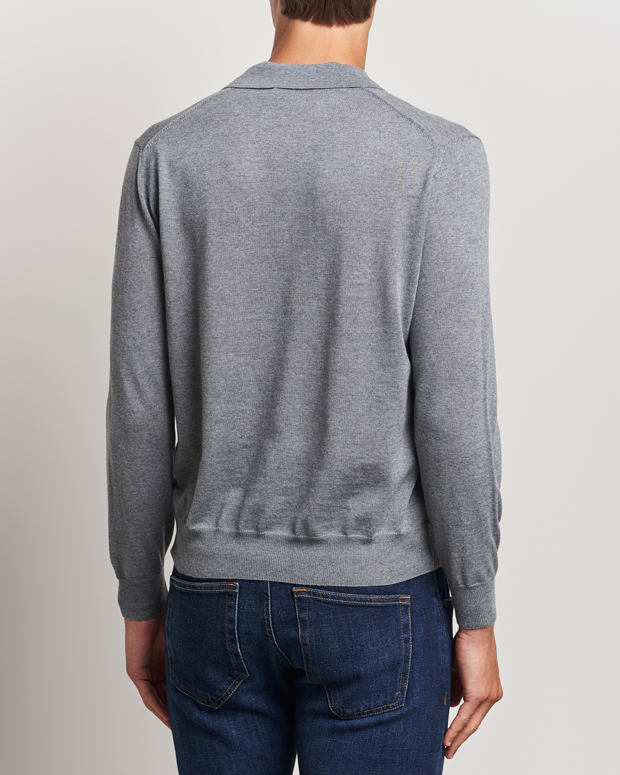 Homme | Pulls Et Tricots | Canali | Merino Wool Knitted Polo Light Grey