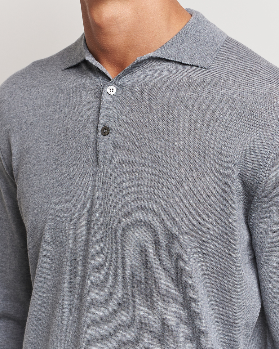 Homme | Pulls Et Tricots | Canali | Merino Wool Knitted Polo Light Grey