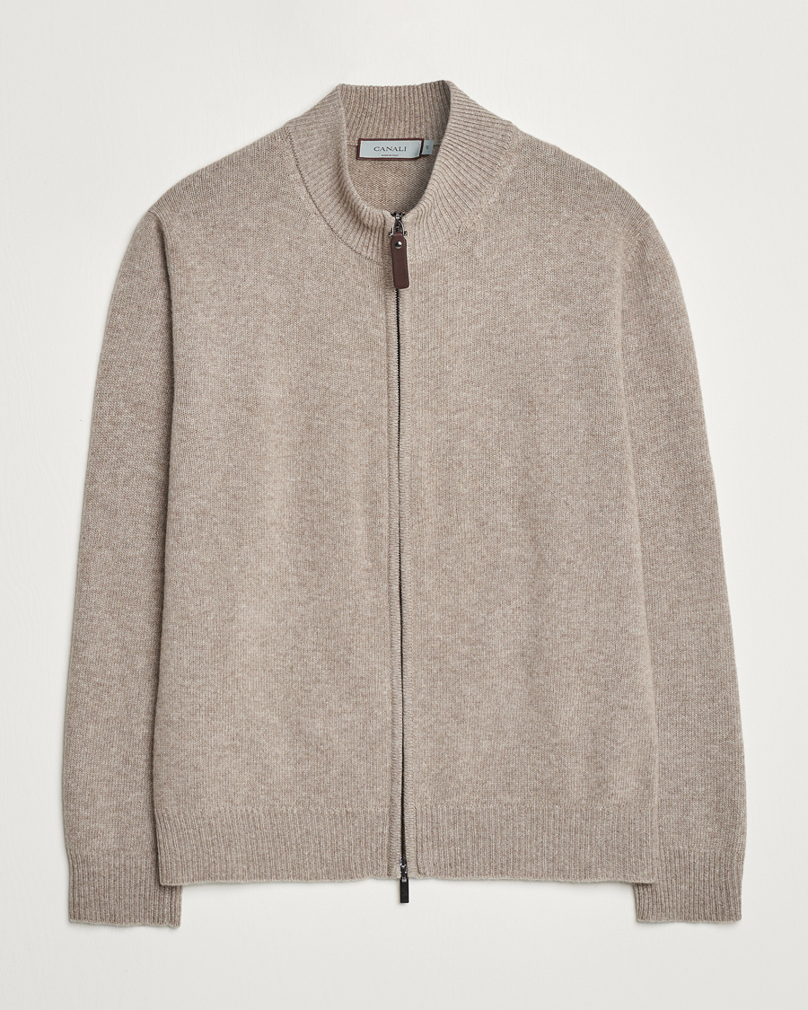 Homme | Pulls Et Tricots | Canali | Wool/Cashmere Full Zip Sweater Beige