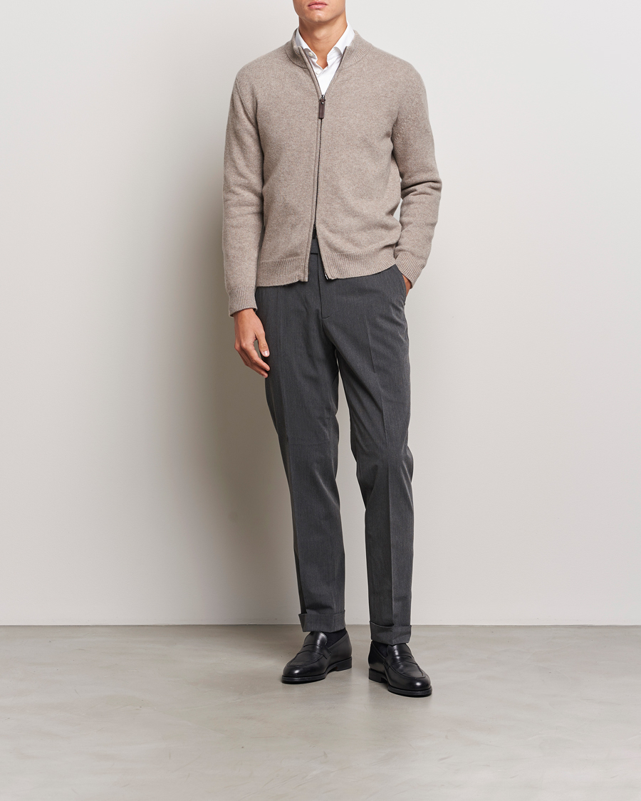 Homme | Pulls Et Tricots | Canali | Wool/Cashmere Full Zip Sweater Beige