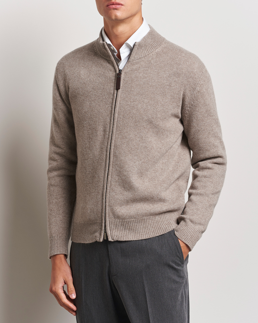 Homme | Pulls Et Tricots | Canali | Wool/Cashmere Full Zip Sweater Beige