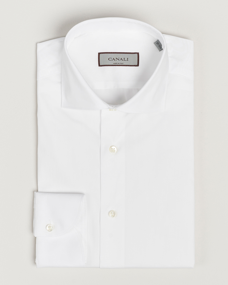 Homme | Chemises | Canali | Slim Fit Cotton/Stretch Shirt White