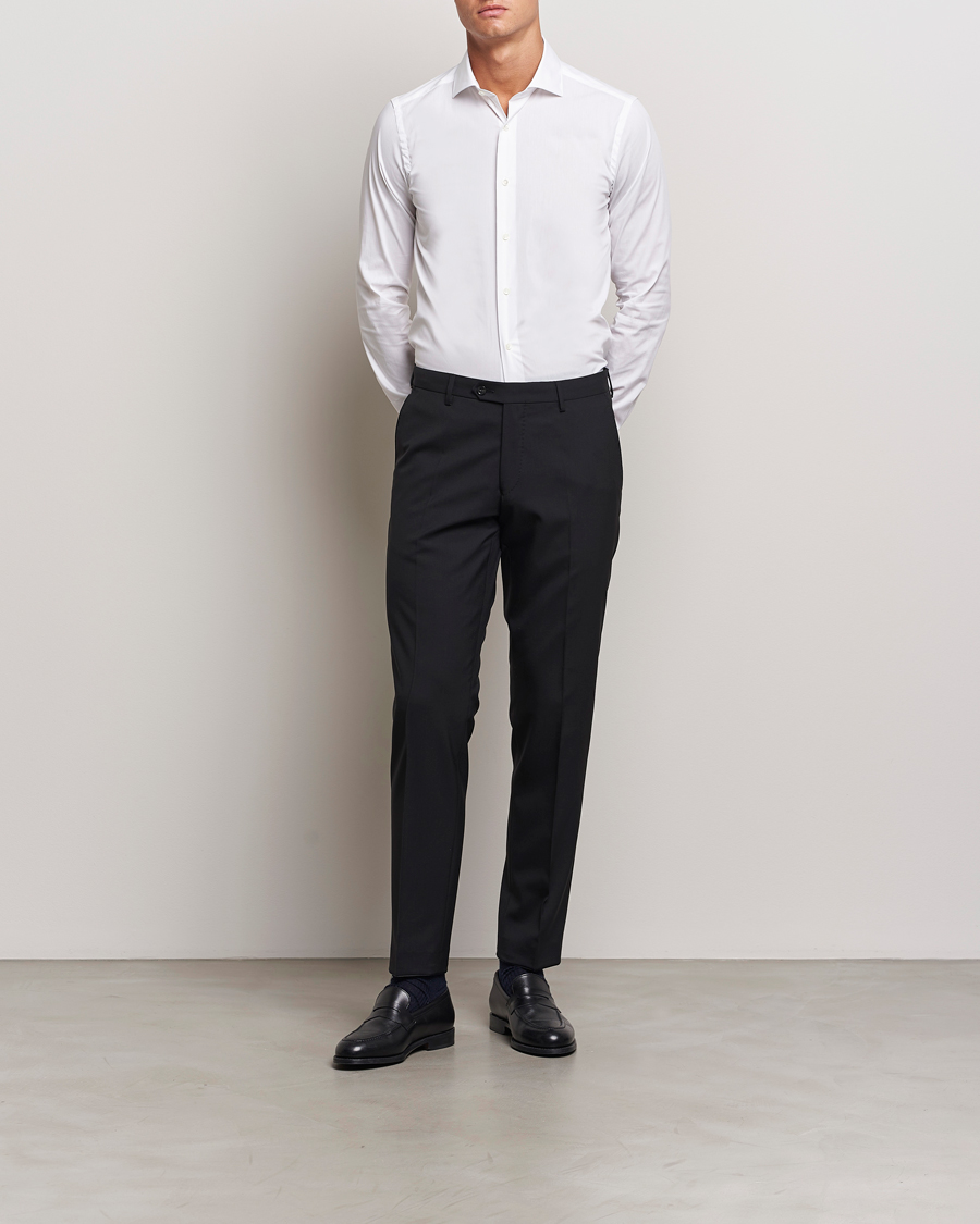 Homme | Chemises | Canali | Slim Fit Cotton/Stretch Shirt White