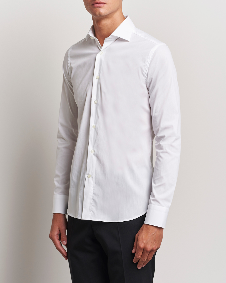 Homme | Chemises | Canali | Slim Fit Cotton/Stretch Shirt White