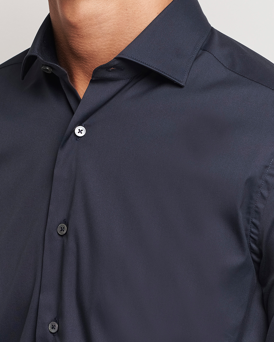 Homme | Chemises | Canali | Slim Fit Cotton/Stretch Shirt Navy