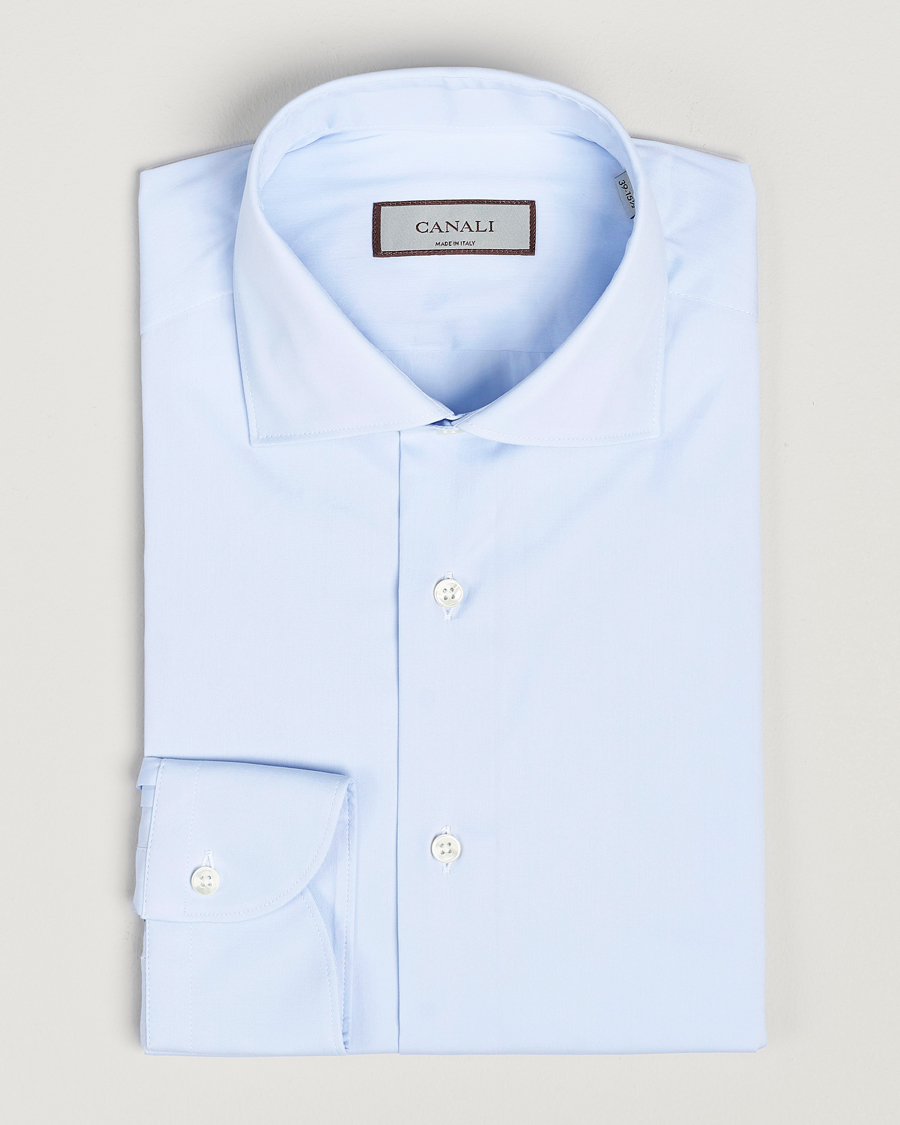 Homme | Chemises | Canali | Slim Fit Cotton/Stretch Shirt Light Blue