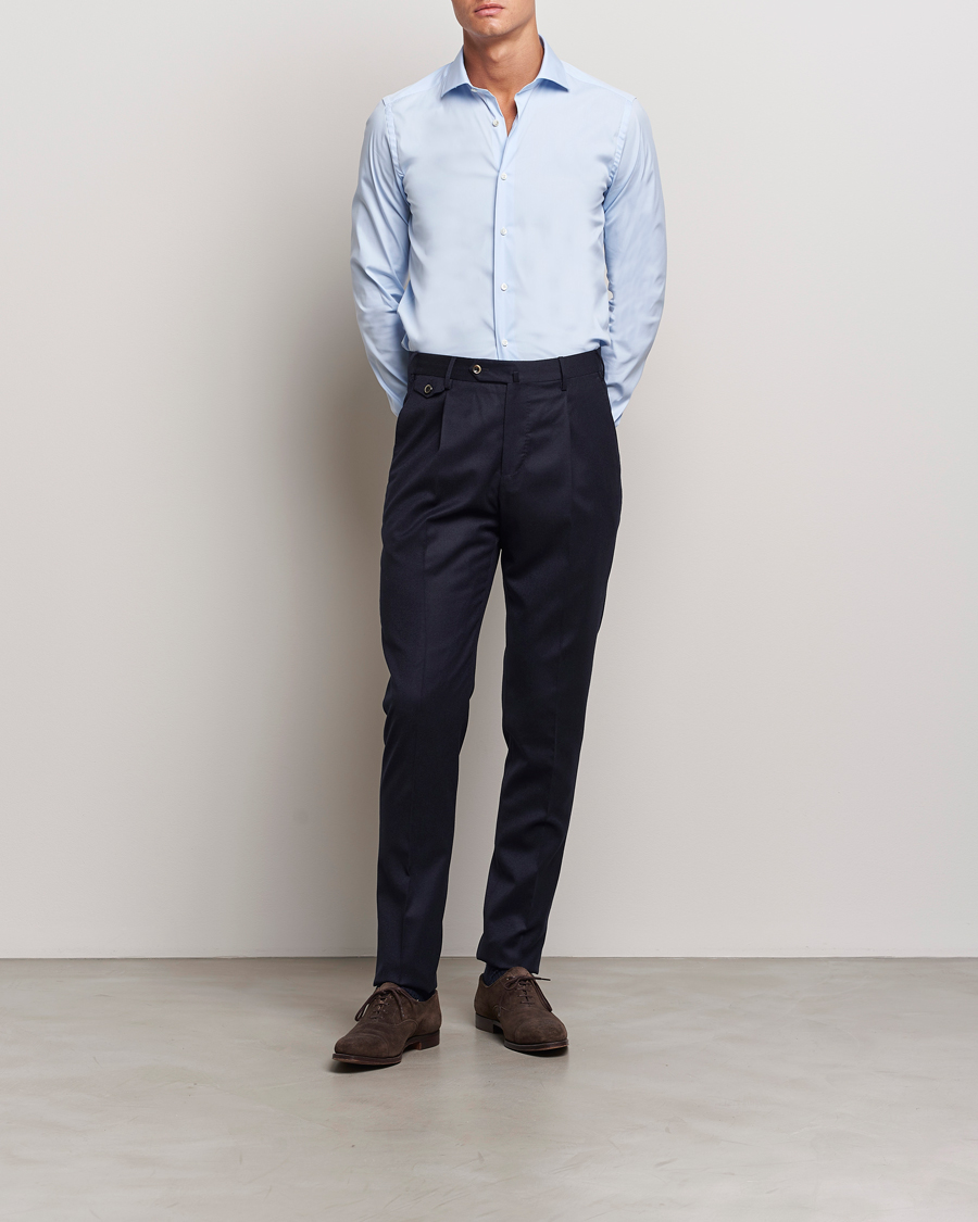 Homme | Chemises | Canali | Slim Fit Cotton/Stretch Shirt Light Blue