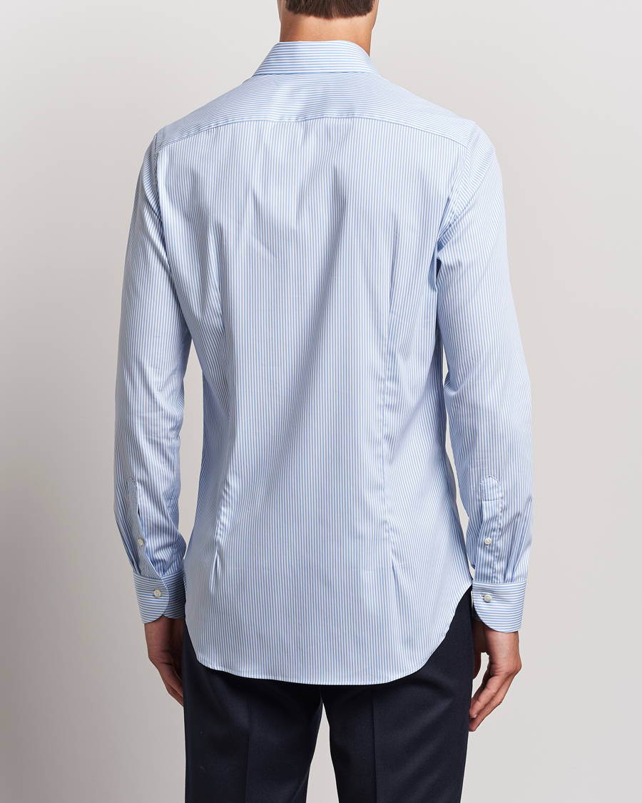 Homme | Chemises | Canali | Slim Fit Cotton/Stretch Shirt Light Blue Stripe