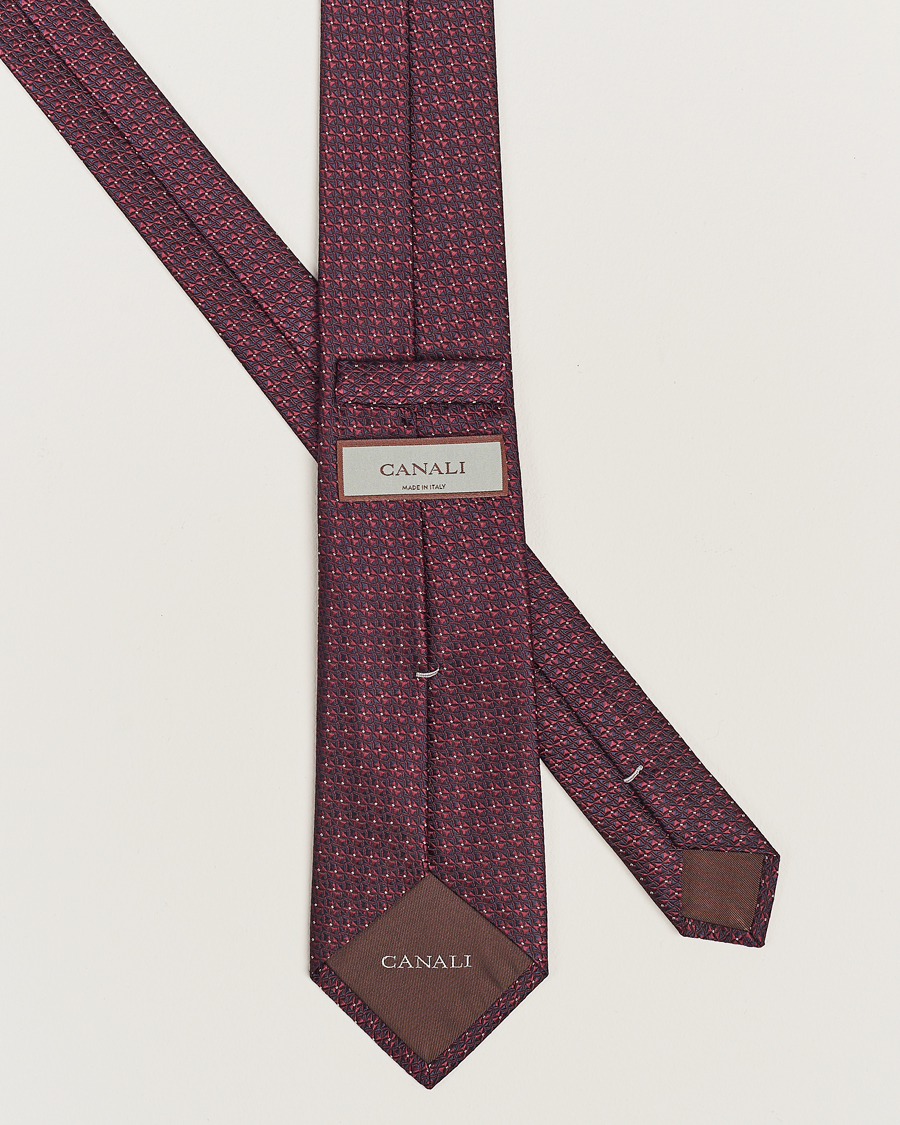 Homme | Canali Jacquard Silk Tie Burgundy | Canali | Jacquard Silk Tie Burgundy