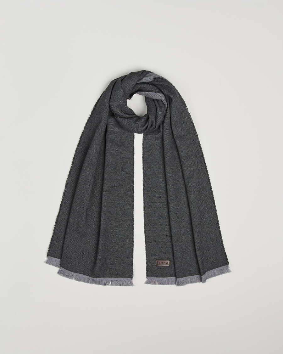 Homme | Canali Wool/Cashmere Scarf Grey Melange | Canali | Wool/Cashmere Scarf Grey Melange