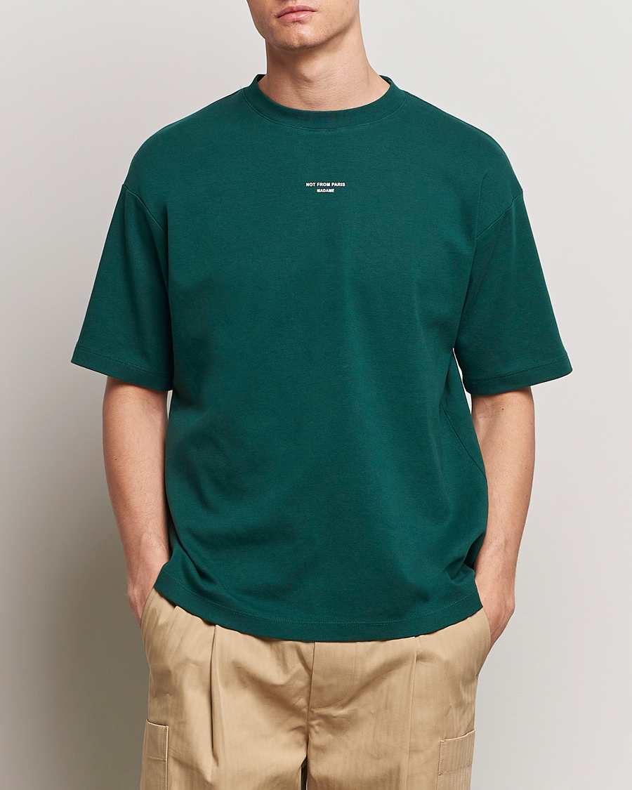 Homme | T-shirts | Drôle de Monsieur | Classic Slogan T-Shirt Dark Green