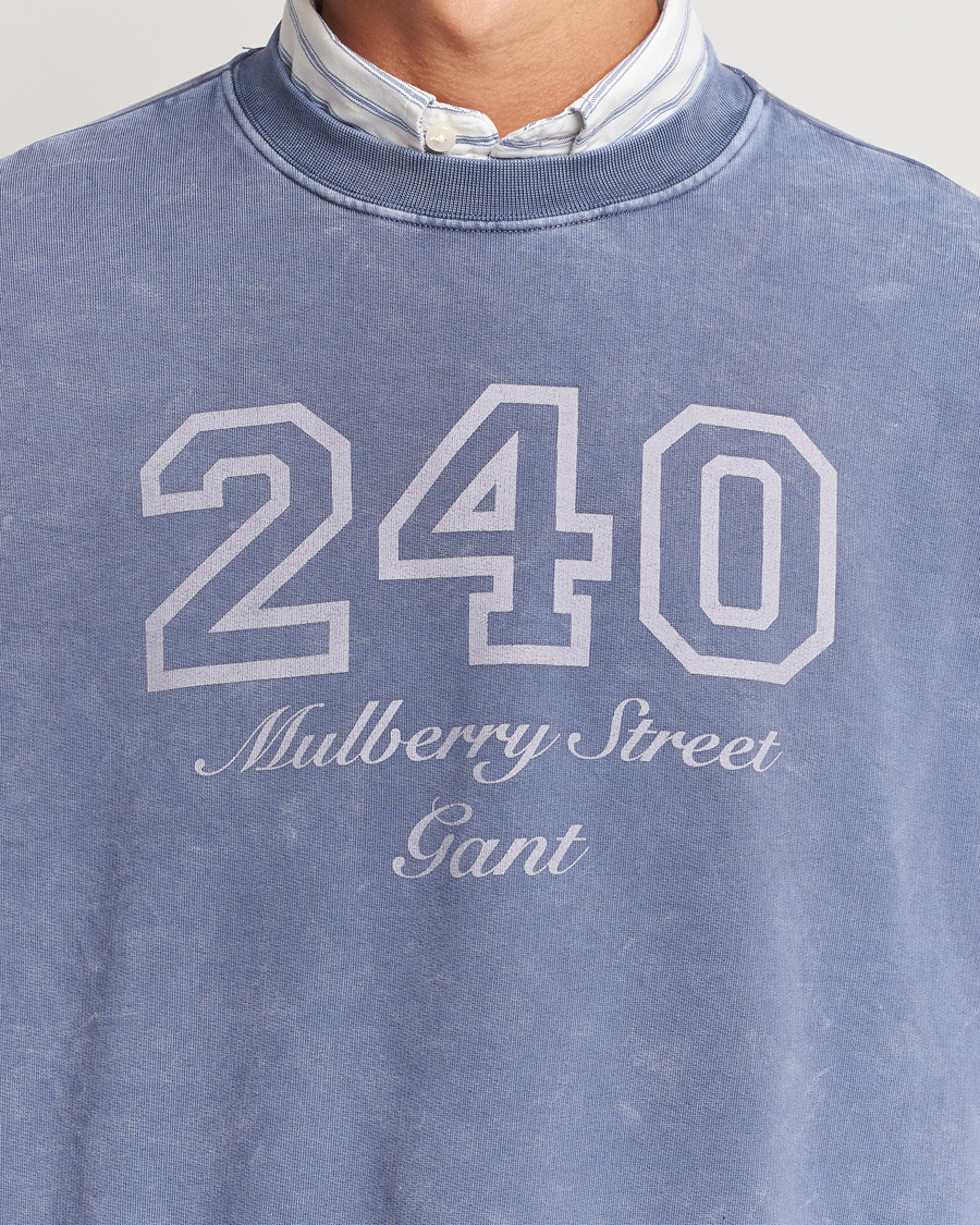 Homme | Pulls Et Tricots | GANT 240 Mulberry Street | Vintage Washed Crew Neck Sweatshirt Dusty Blue Sea