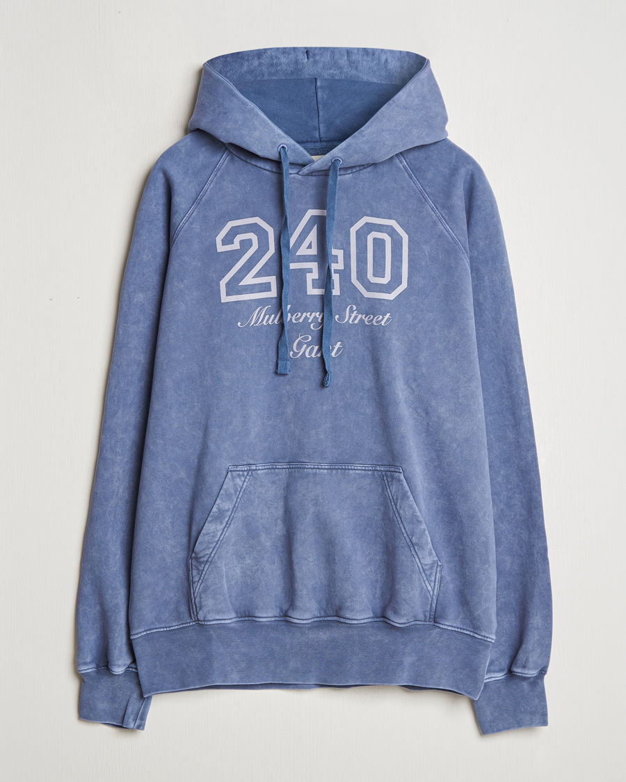 Homme | Pulls Et Tricots | GANT 240 Mulberry Street | Vintage Washed Hoodie Dusty Blue Sea