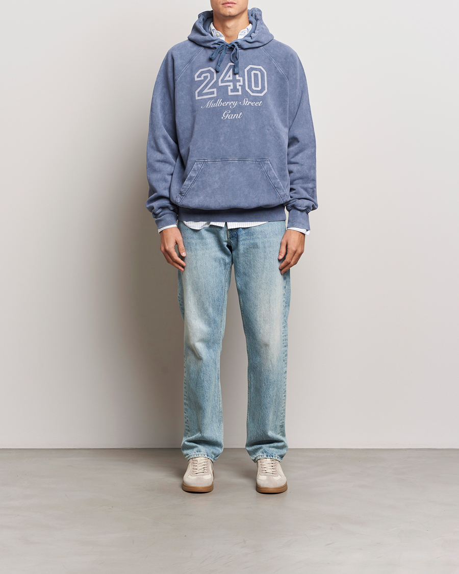 Homme | Pulls Et Tricots | GANT 240 Mulberry Street | Vintage Washed Hoodie Dusty Blue Sea