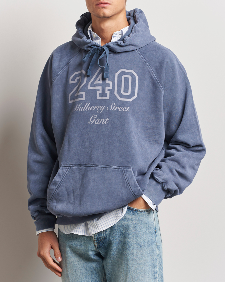 Homme | Pulls Et Tricots | GANT 240 Mulberry Street | Vintage Washed Hoodie Dusty Blue Sea