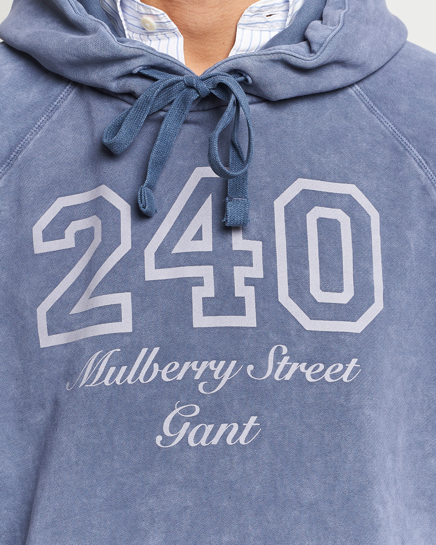 Homme | Pulls Et Tricots | GANT 240 Mulberry Street | Vintage Washed Hoodie Dusty Blue Sea